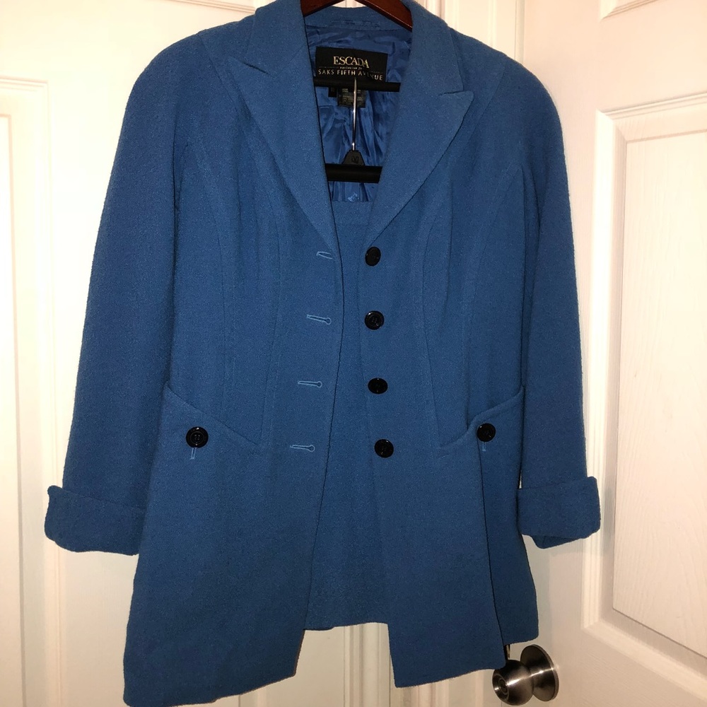 Escada exclusive for Saks Fifth Ave blue suit